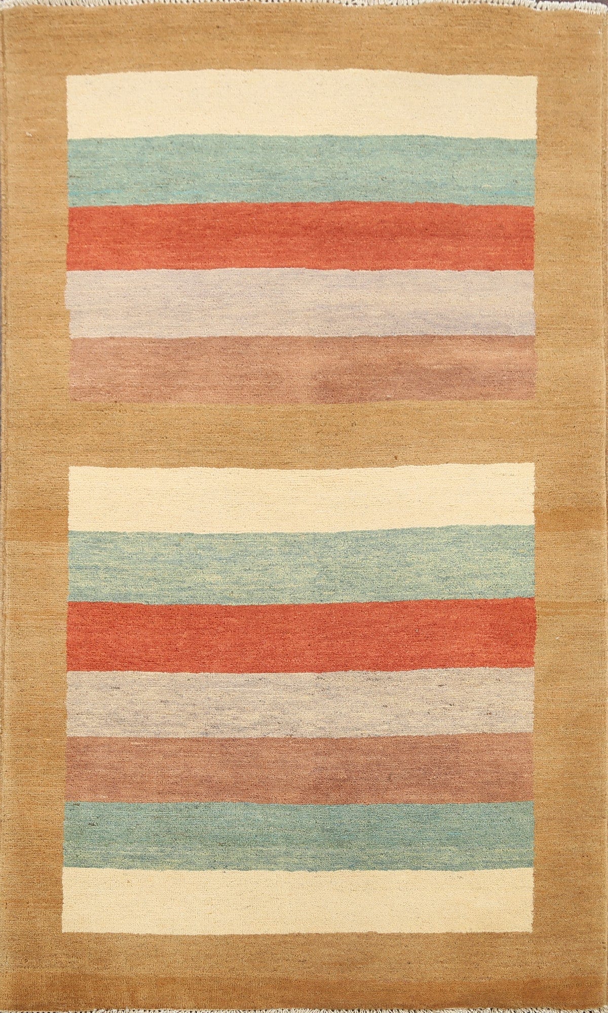 Stripe Contemporary Gabbeh Kashkoli Oriental Area Rug 3x5