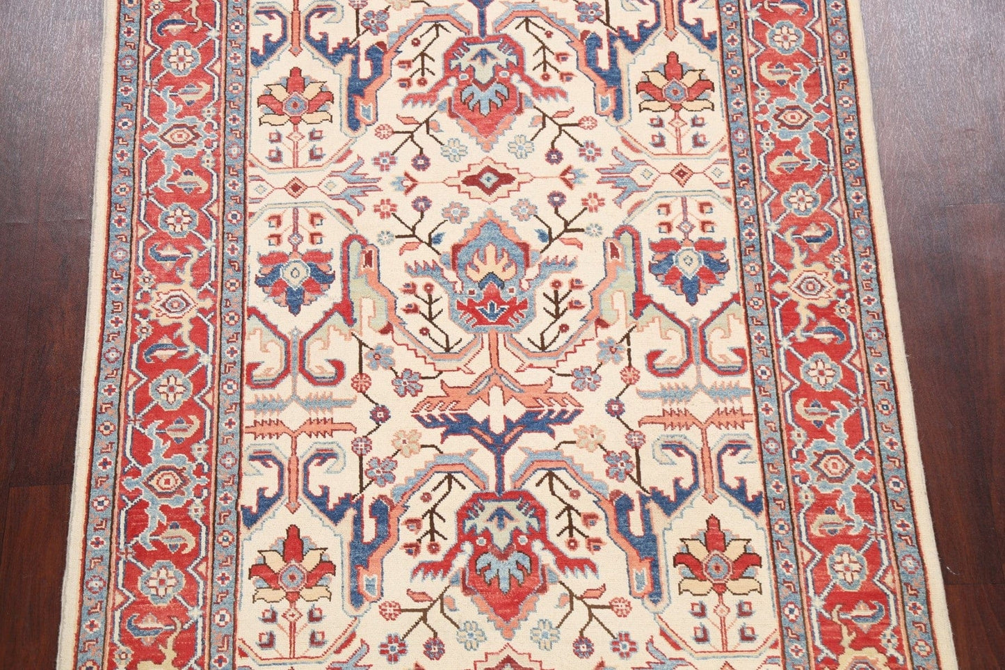 100% Vegetable Dye Super Kazak Oriental Area Rug 5x7