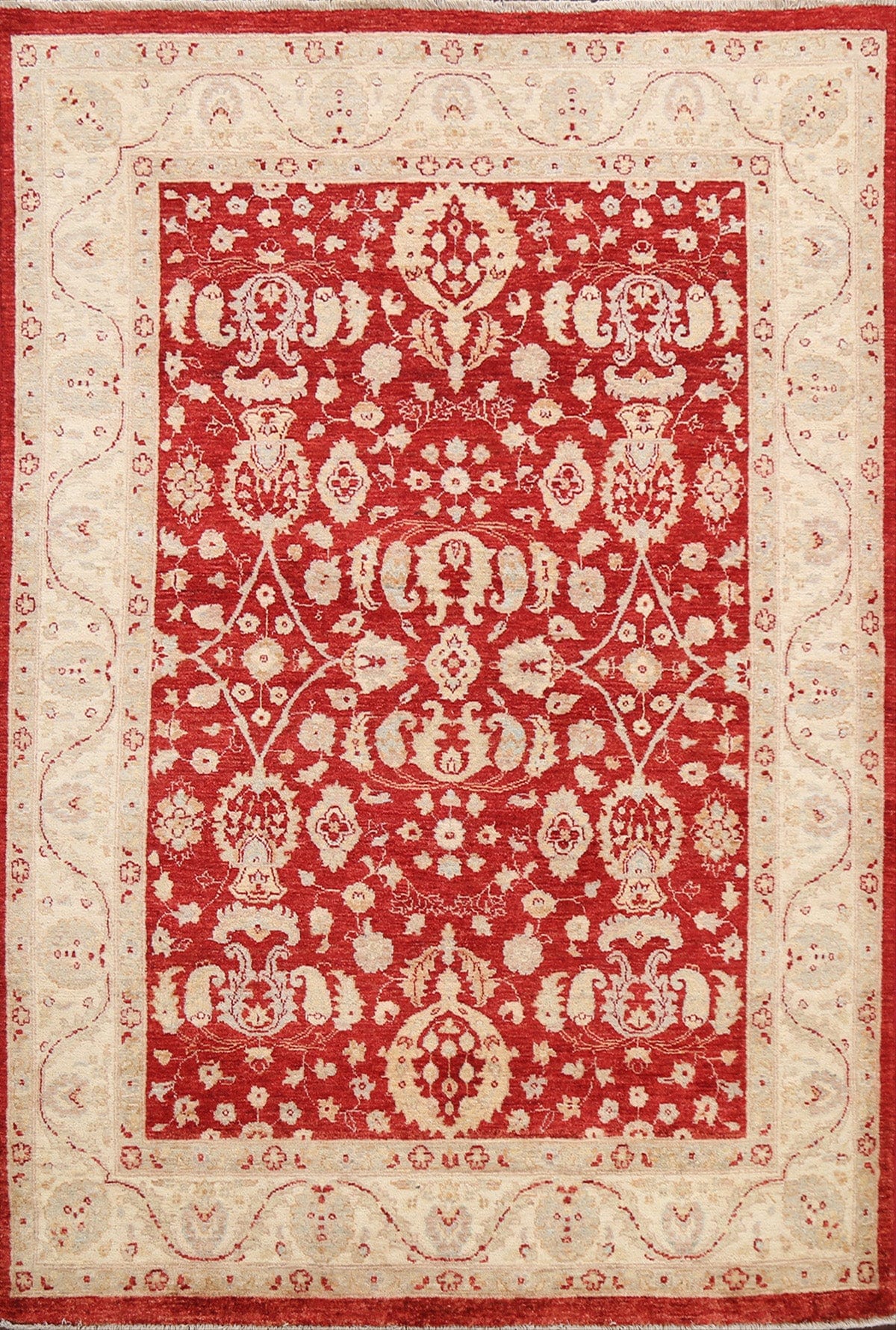 100% Vegetable Dye Peshawar Chobi Oriental Area Rug 5x7