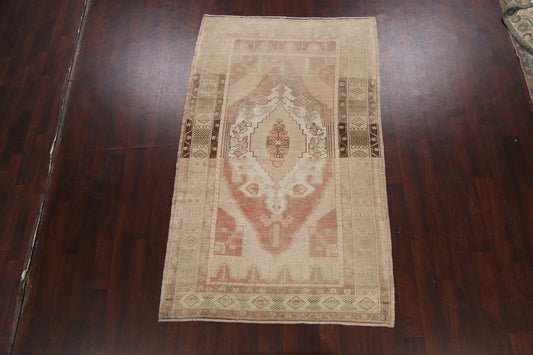 Muted Distressed Geometric Anatolian Oriental Area Rug 5x8