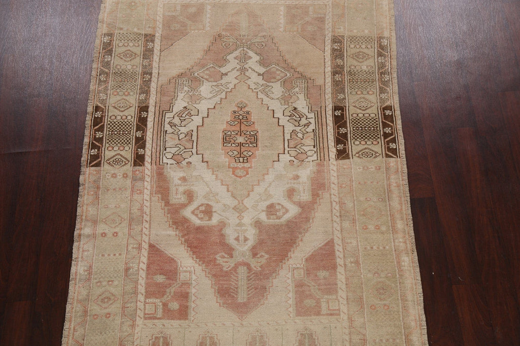 Muted Distressed Geometric Anatolian Oriental Area Rug 5x8