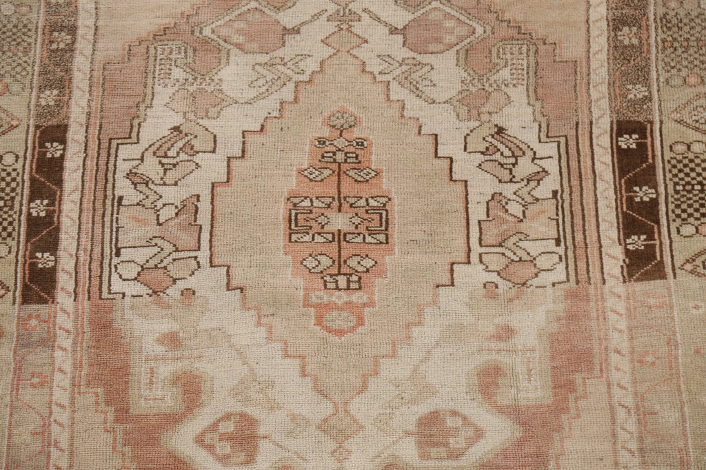 Muted Distressed Geometric Anatolian Oriental Area Rug 5x8