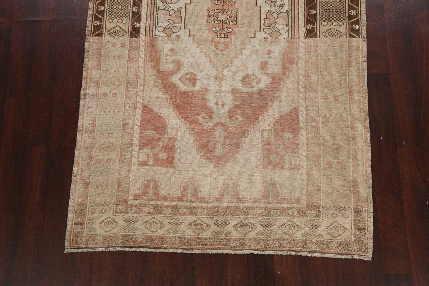 Muted Distressed Geometric Anatolian Oriental Area Rug 5x8