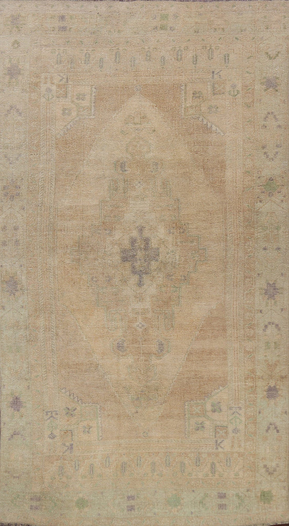 Muted Geometric Anatolian Oriental Area Rug 5x8