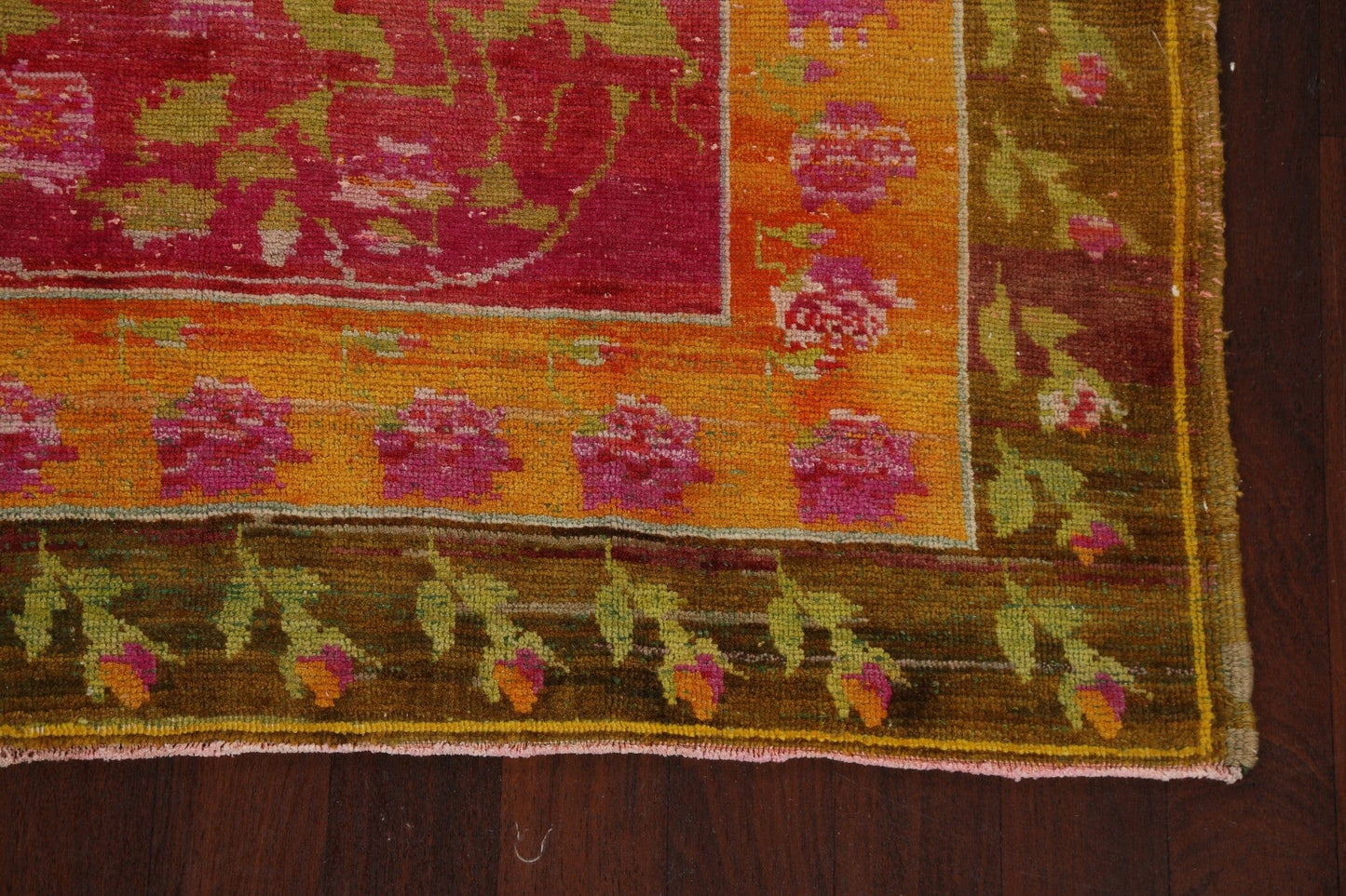 100% Vegetable Dye Floral Oushak Oriental Area Rug 5x9