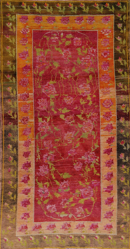 100% Vegetable Dye Floral Oushak Oriental Area Rug 5x9