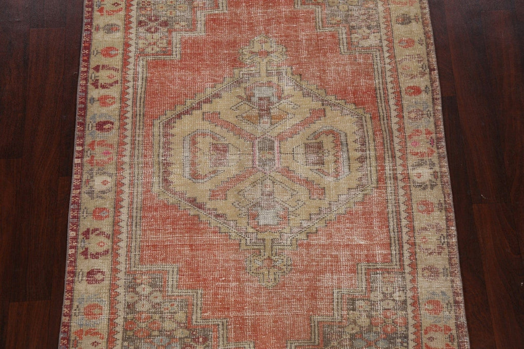 Antique Geometric Anatolian Oriental Area Rug 4x6