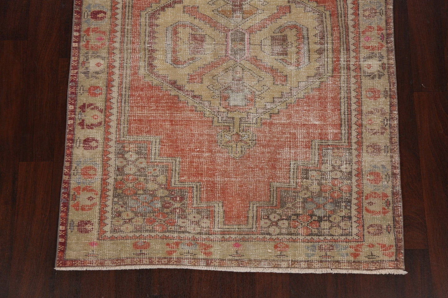 Antique Geometric Anatolian Oriental Area Rug 4x6