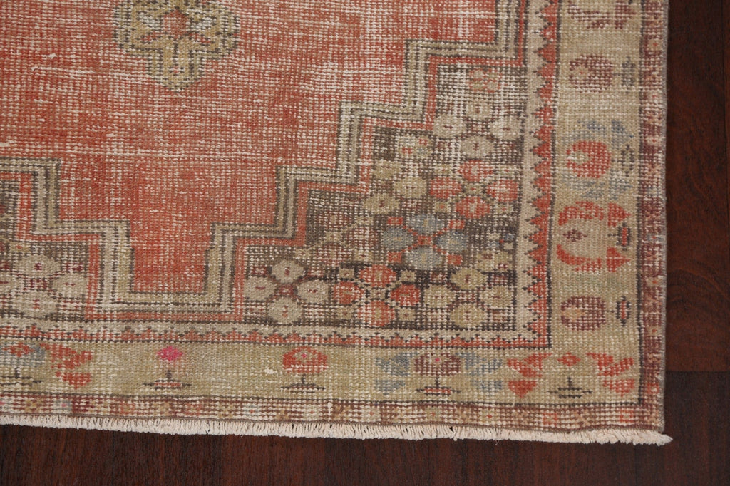 Antique Geometric Anatolian Oriental Area Rug 4x6