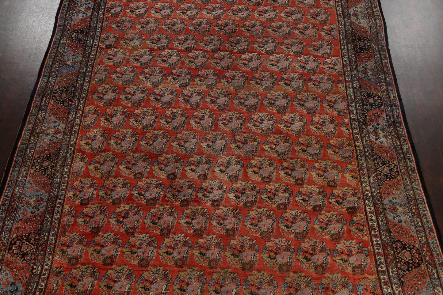 Antique 100% Vegetable Dye Bidjar Persian Area Rug 11x18