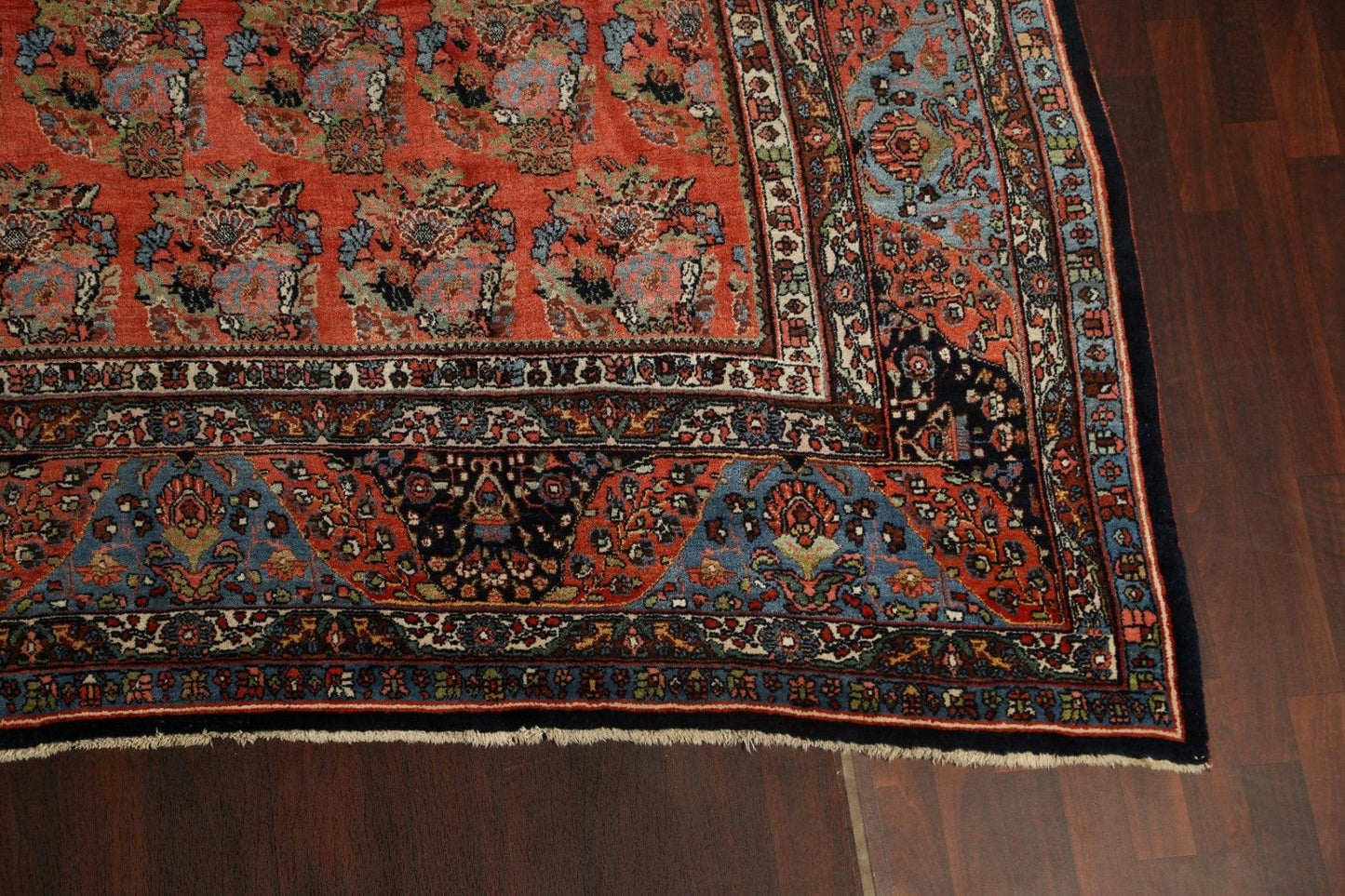 Antique 100% Vegetable Dye Bidjar Persian Area Rug 11x18