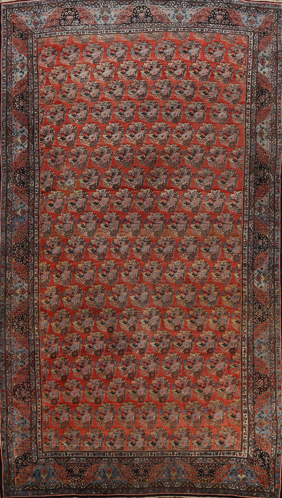 Antique 100% Vegetable Dye Bidjar Persian Area Rug 11x18