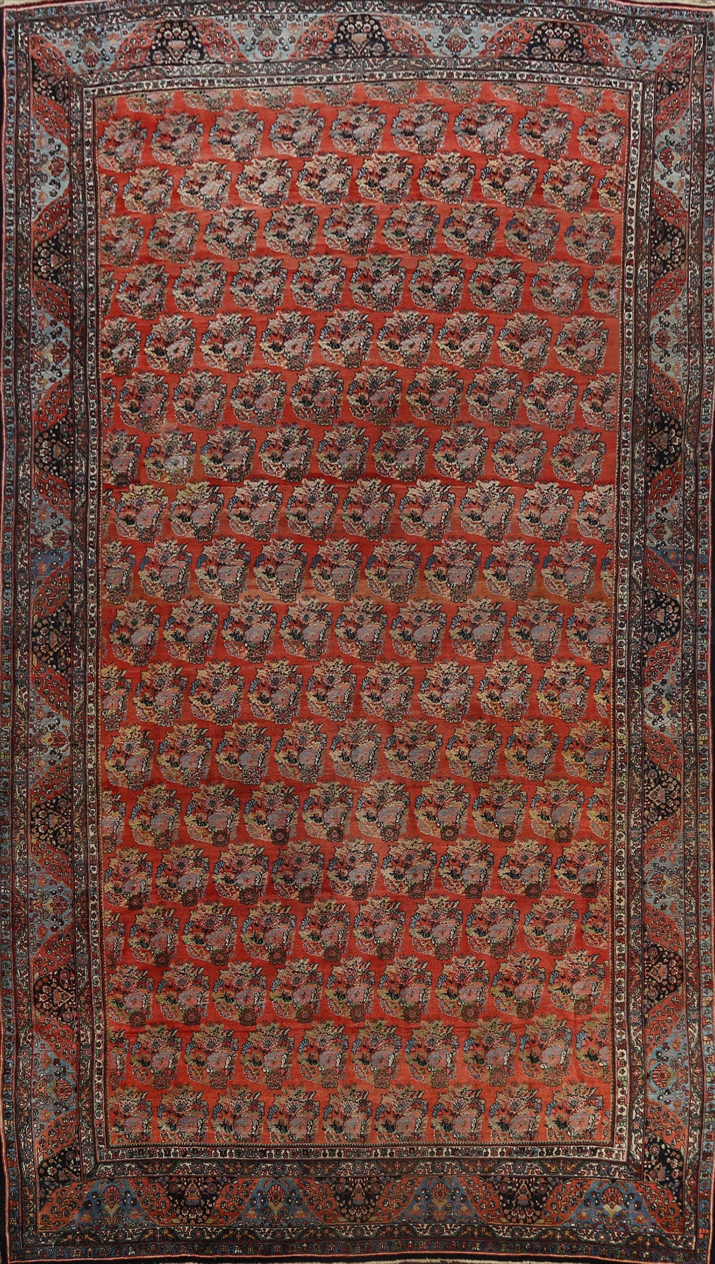 Antique 100% Vegetable Dye Bidjar Persian Area Rug 11x18