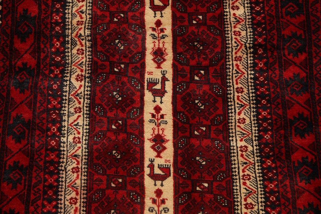 Tribal Geometric Balouch Persian Area Rug 3x6