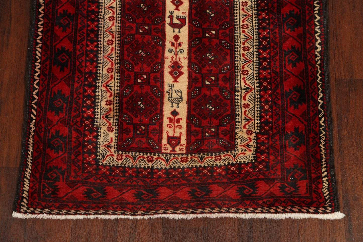 Tribal Geometric Balouch Persian Area Rug 3x6