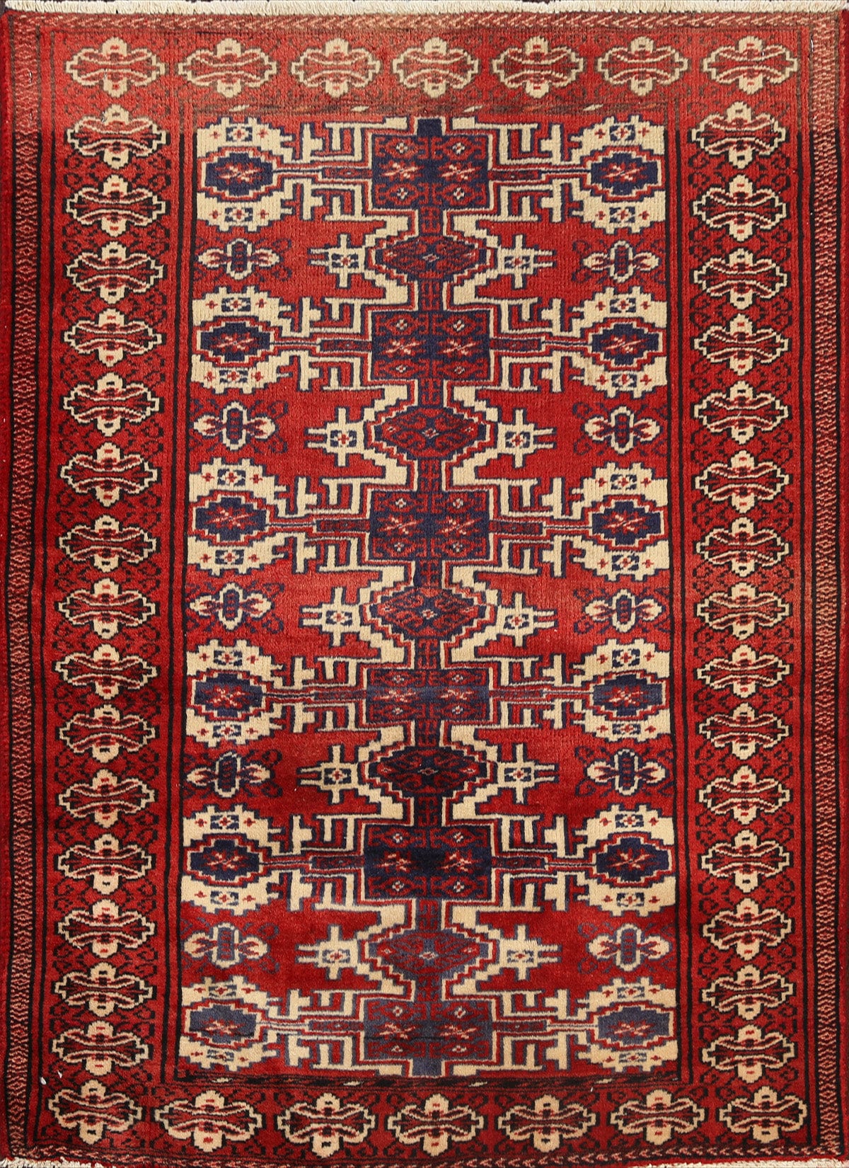 Square Geometric Turkoman Persian Area Rug 3x3