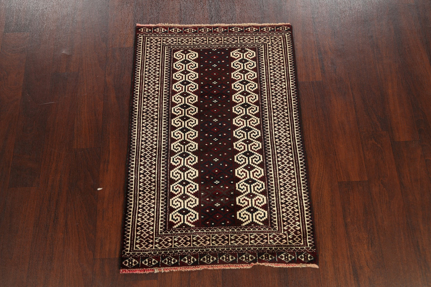 Tribal Geometric Balouch Persian Area Rug 3x4