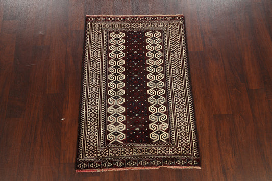 Tribal Geometric Balouch Persian Area Rug 3x4