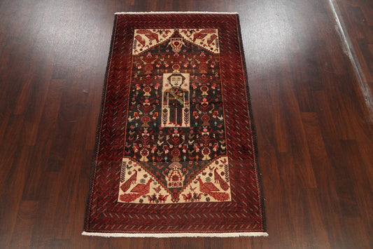 Tribal Pictorial Balouch Persian Area Rug 4x6