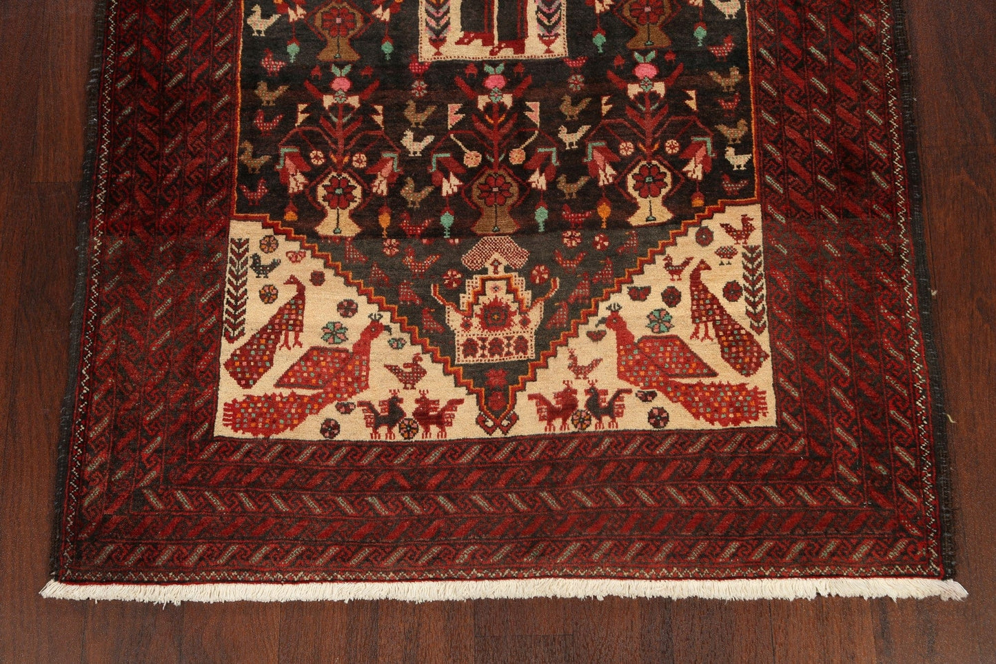 Tribal Pictorial Balouch Persian Area Rug 4x6