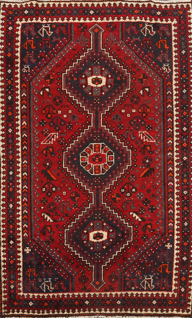 Tribal Geometric Shiraz Persian Area Rug 4x7