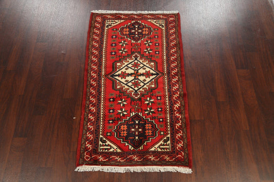 Geometric Hamedan Persian Area Rug 3x5