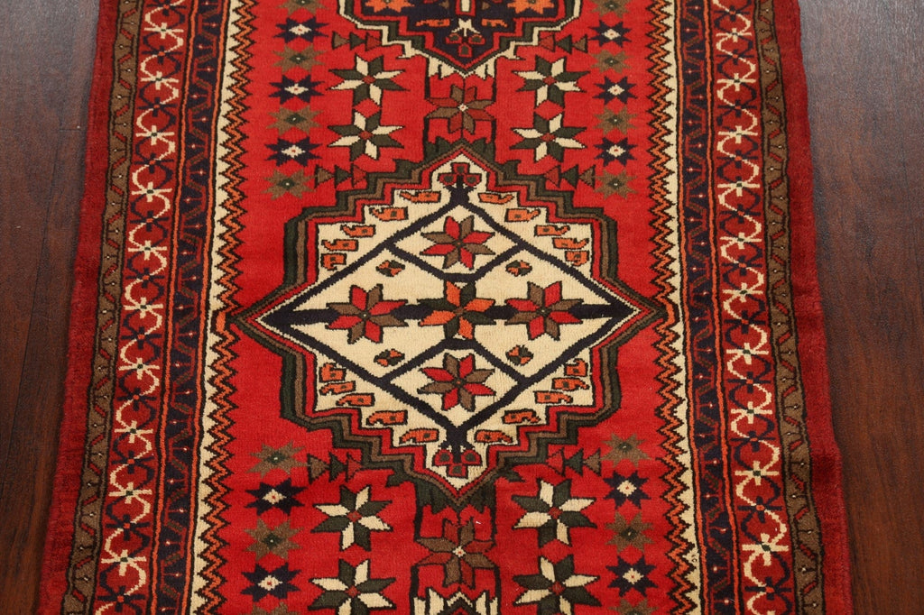 Geometric Hamedan Persian Area Rug 3x5