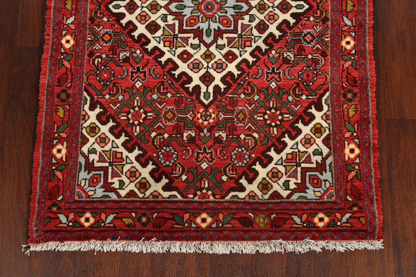 Geometric Hamedan Persian Area Rug 3x5