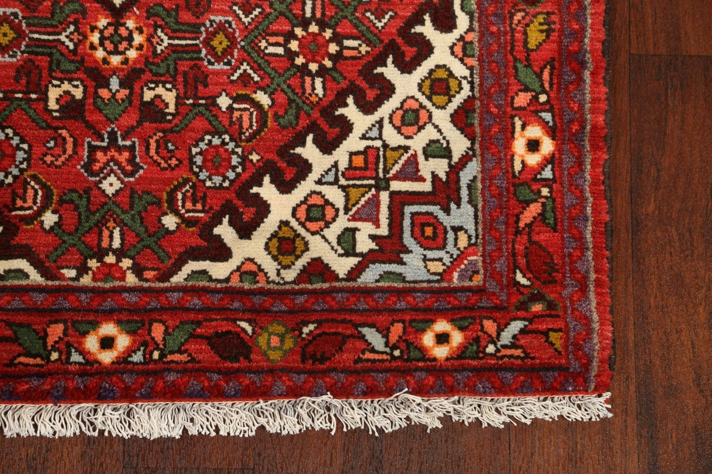 Geometric Hamedan Persian Area Rug 3x5