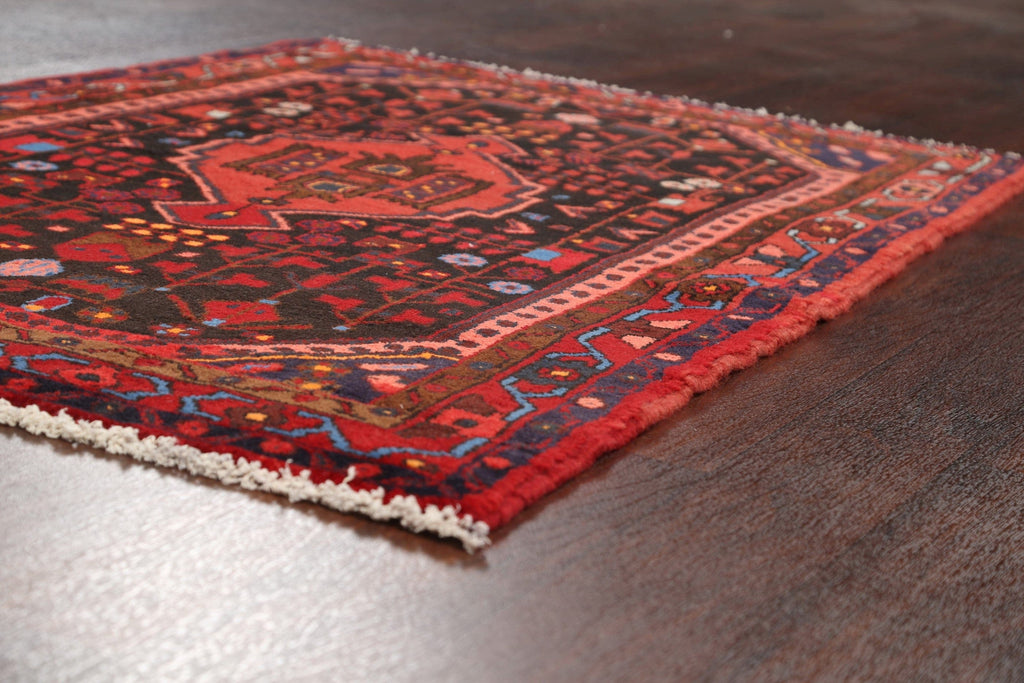 Geometric Hamedan Persian Area Rug 4x6