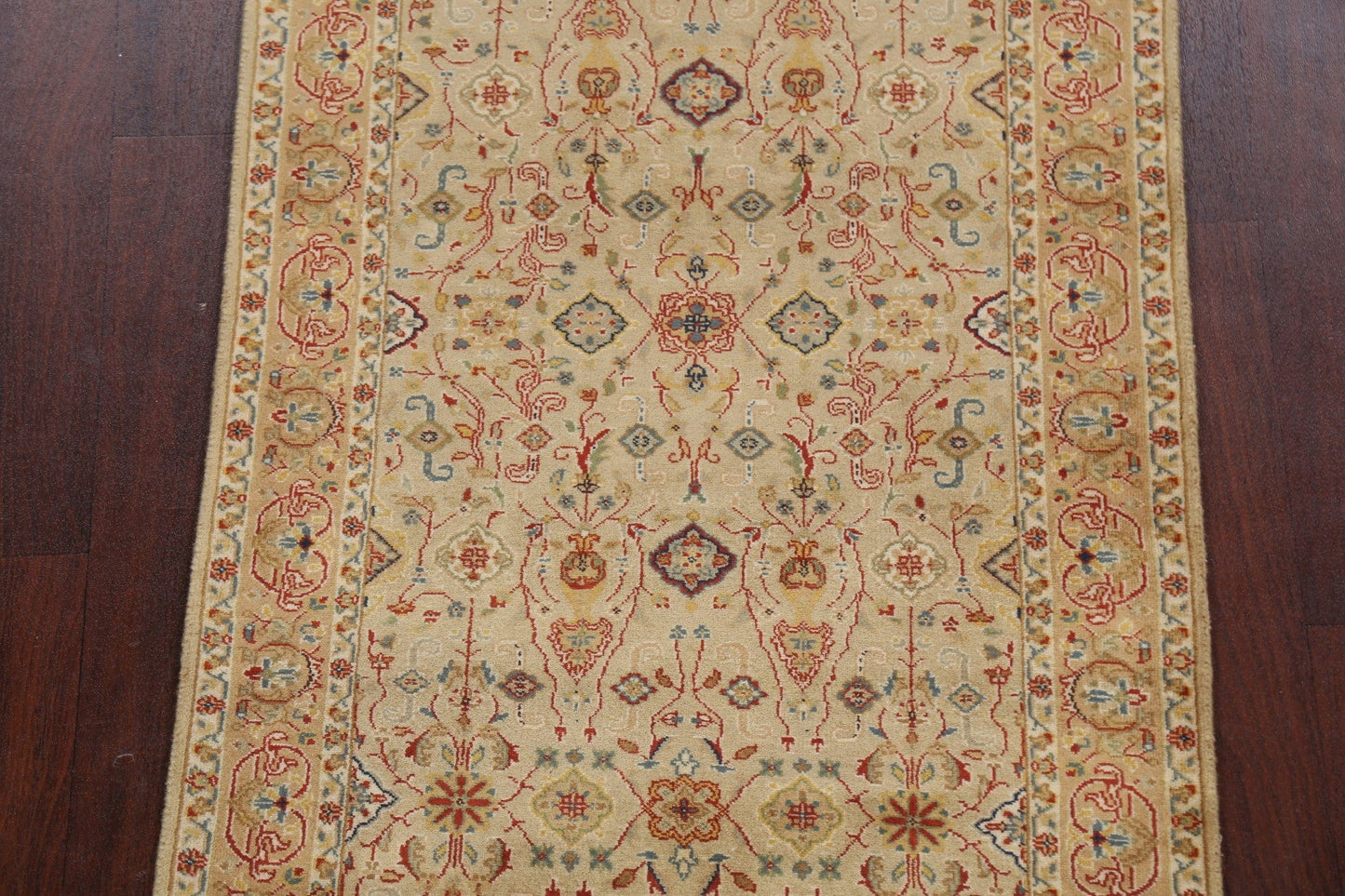 100% Vegetable Dye Fine Agra Oriental Runner Rug 3x13