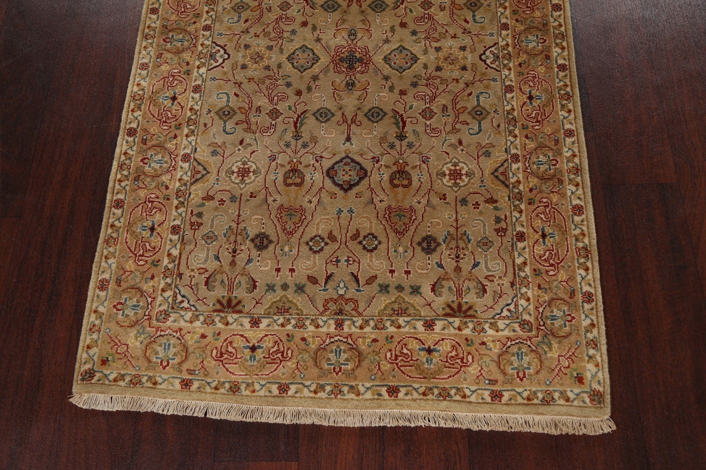 100% Vegetable Dye Fine Agra Oriental Runner Rug 3x13