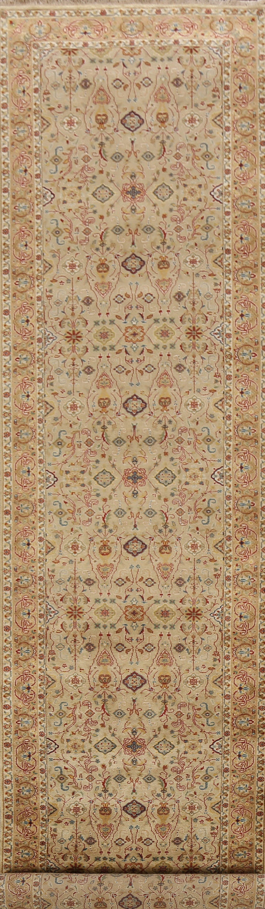 100% Vegetable Dye Fine Agra Oriental Runner Rug 3x13