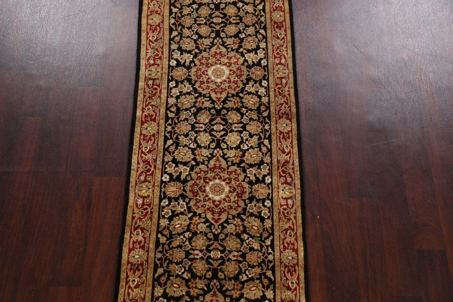 100% Vegetable Dye Fine Agra Oriental Runner Rug 3x10