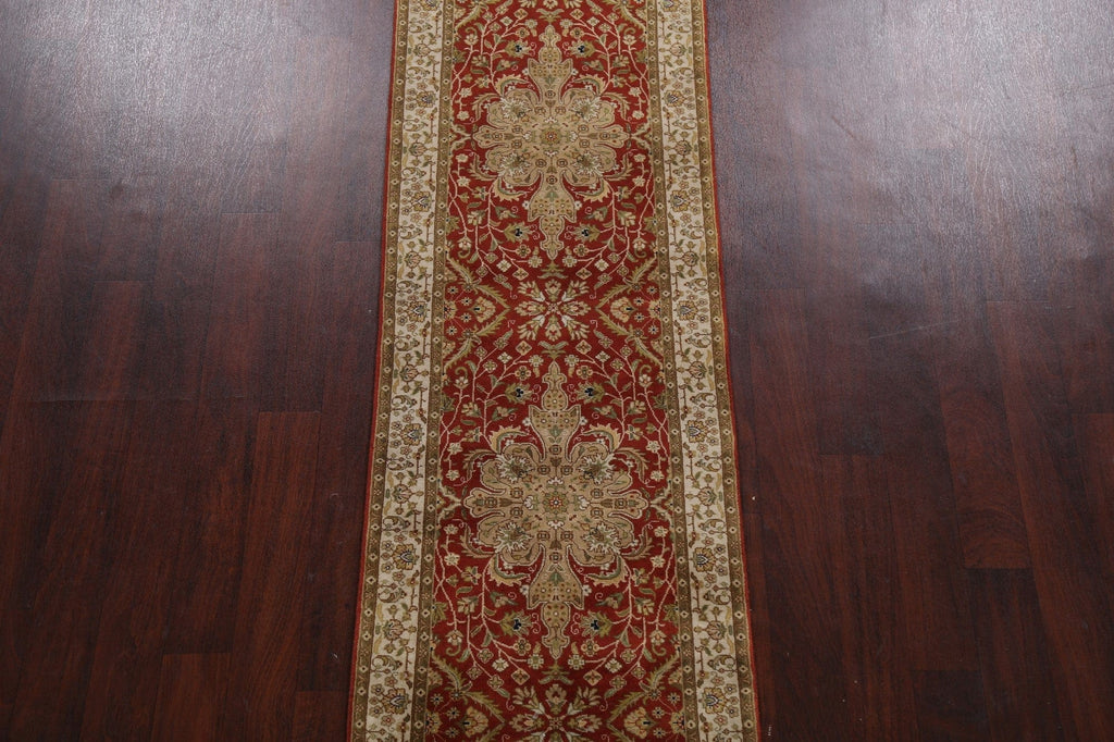 100% Vegetable Dye Floral Fine Agra Oriental Runner Rug 2x10