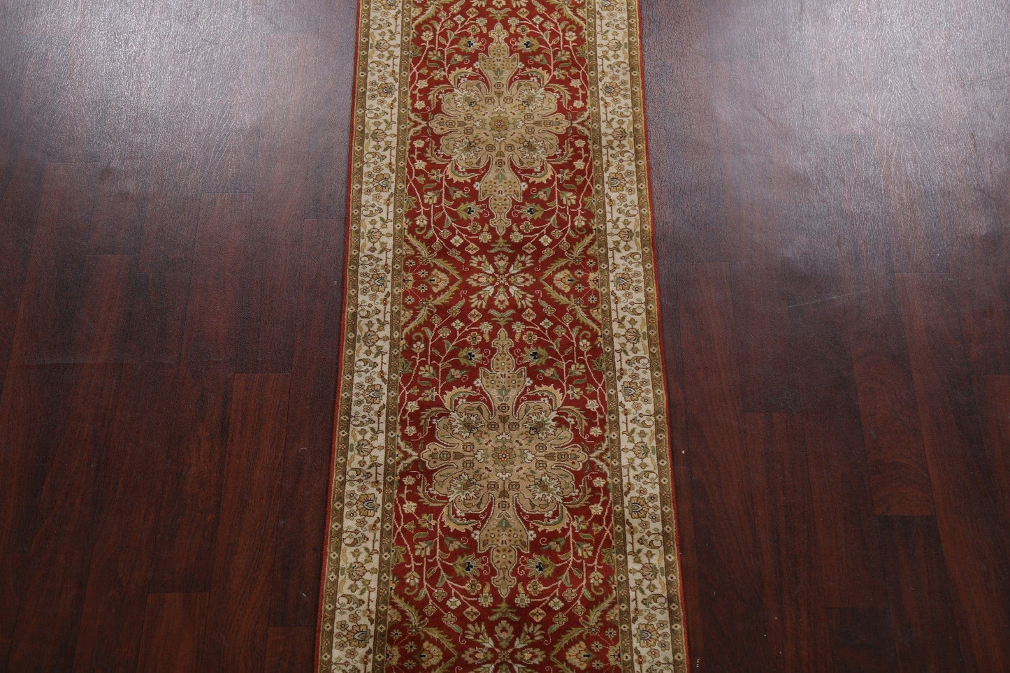 100% Vegetable Dye Floral Fine Agra Oriental Runner Rug 2x10