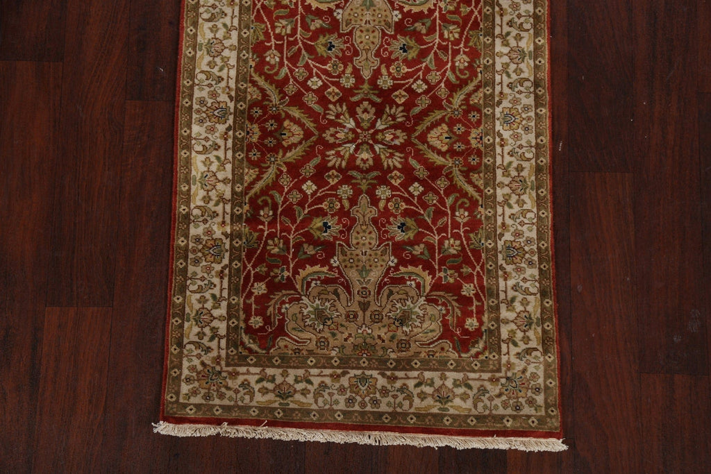 100% Vegetable Dye Floral Fine Agra Oriental Runner Rug 2x10