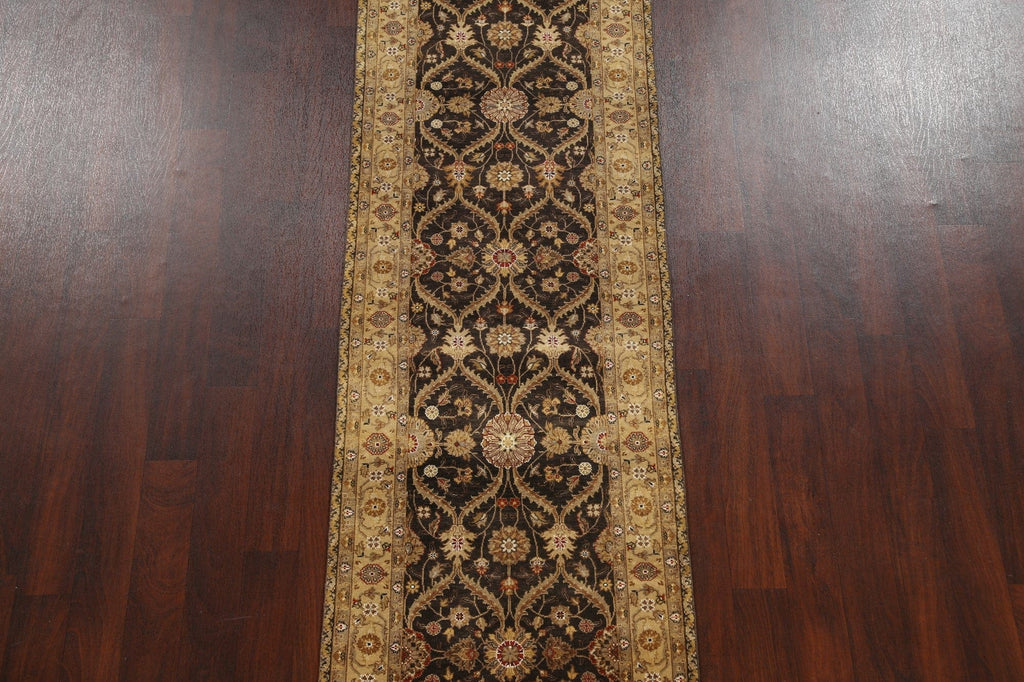 100% Vegetable Dye Fine Agra Oriental Runner Rug 3x14