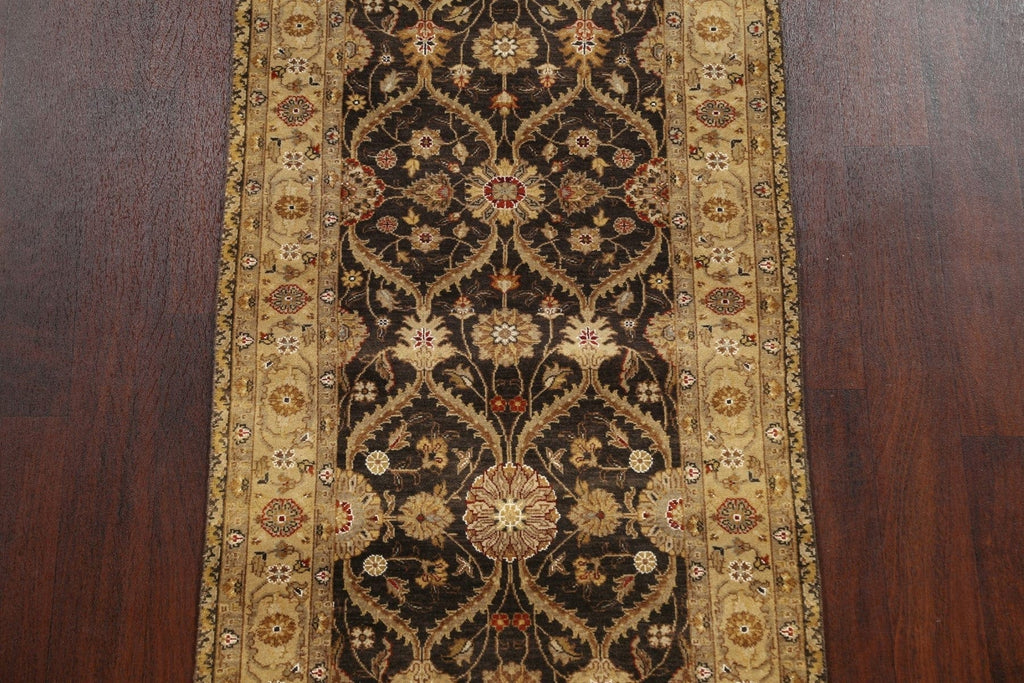 100% Vegetable Dye Fine Agra Oriental Runner Rug 3x14