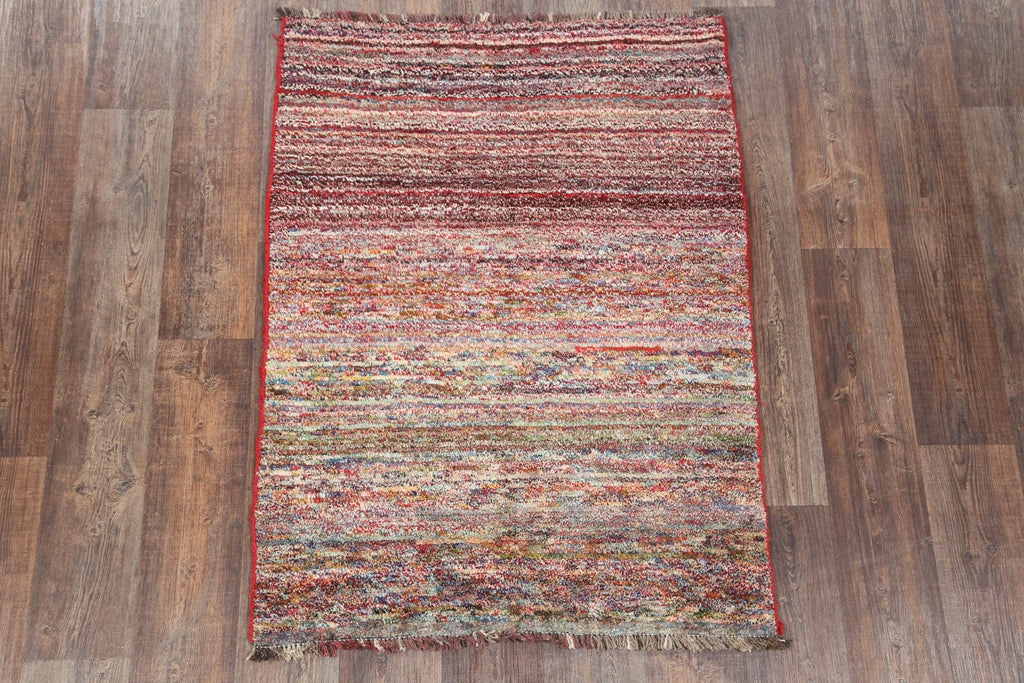 Color-full Modern 4x5 Gabbeh Shiraz Persian Area Rug