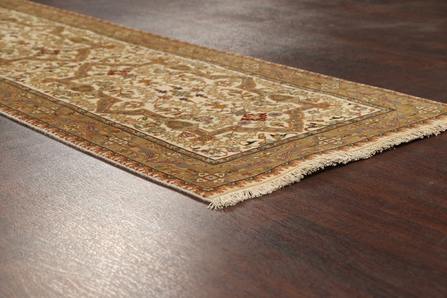 100% Vegetable Dye Fine Agra Oriental Runner Rug 3x16