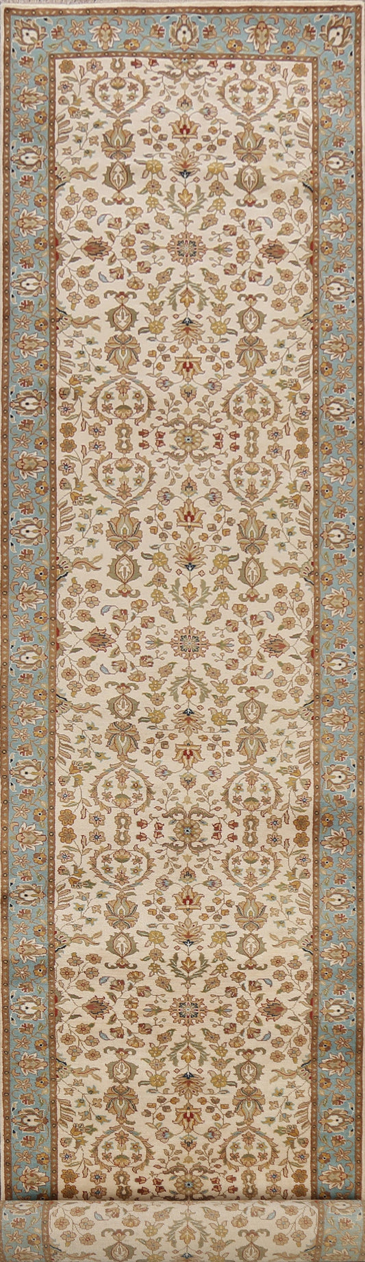 100% Vegetable Dye Fine Agra Oriental Runner Rug 3x18