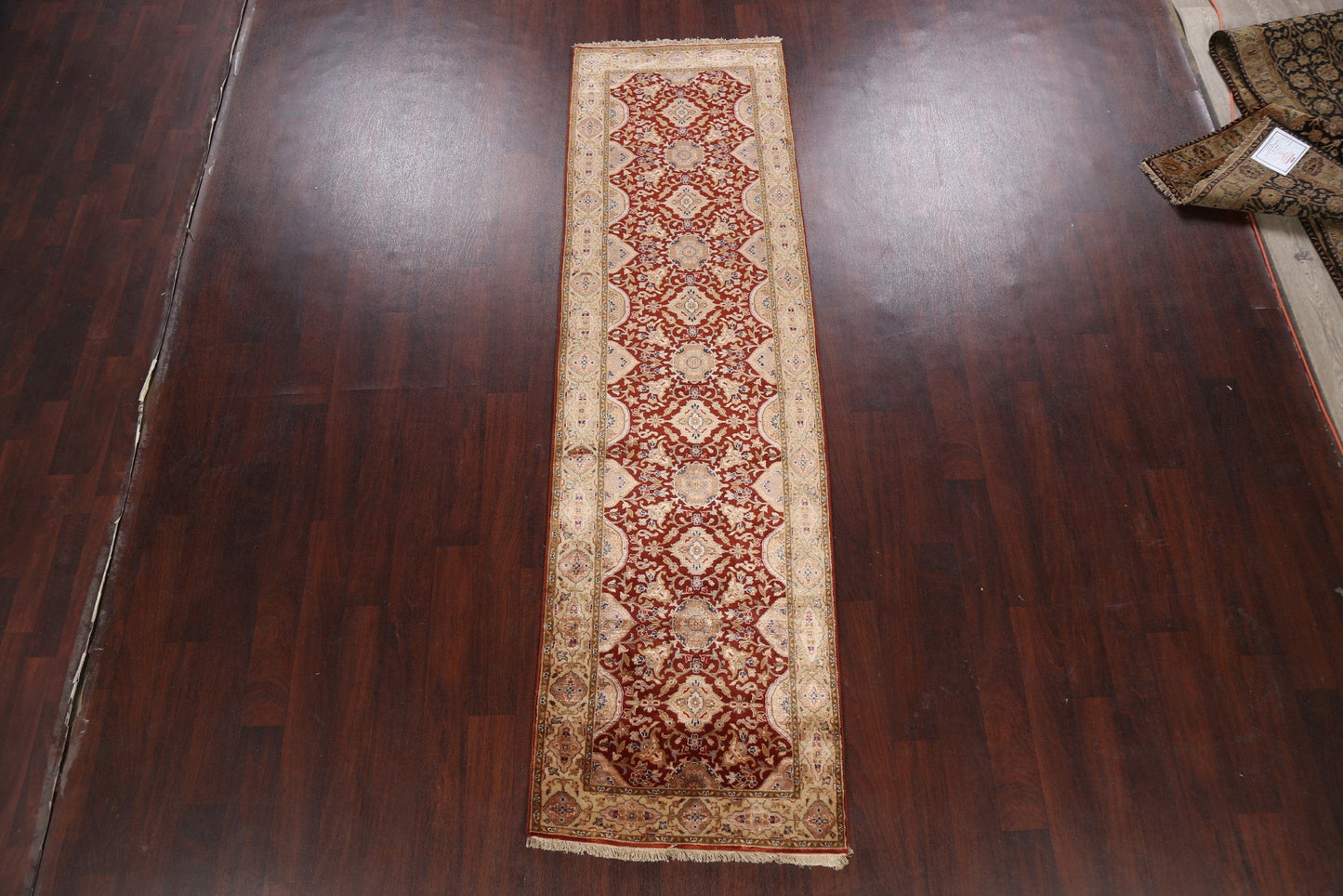 100% Vegetable Dye Fine Agra Oriental Runner Rug 3x10