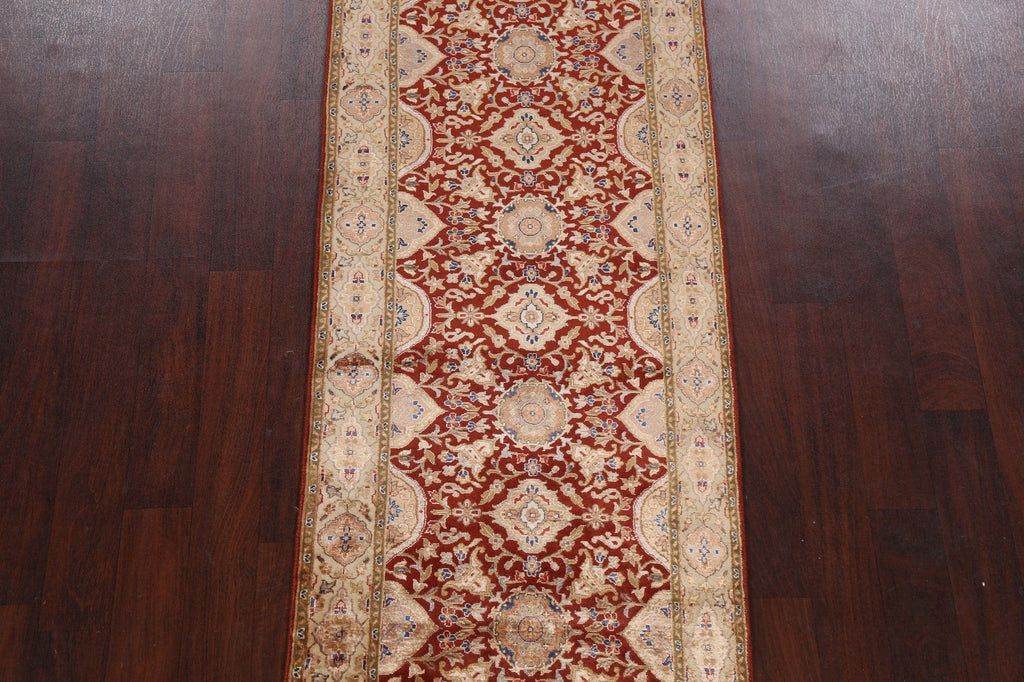 100% Vegetable Dye Fine Agra Oriental Runner Rug 3x10