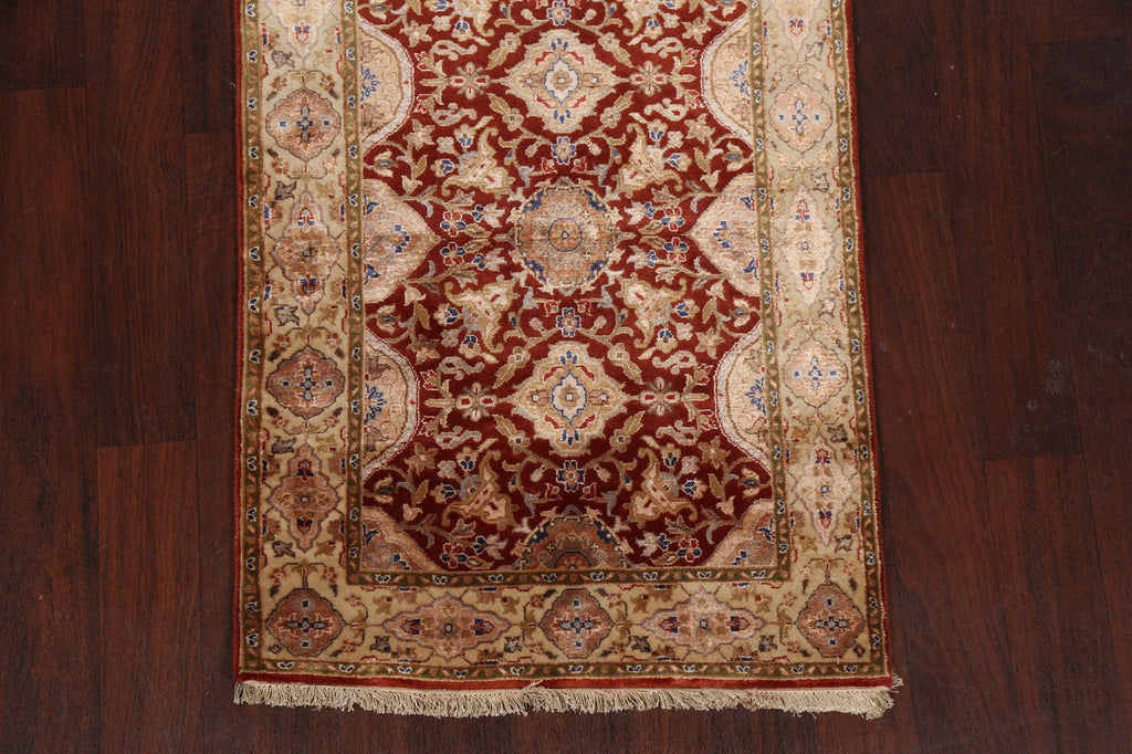 100% Vegetable Dye Fine Agra Oriental Runner Rug 3x10