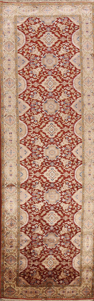 100% Vegetable Dye Fine Agra Oriental Runner Rug 3x10