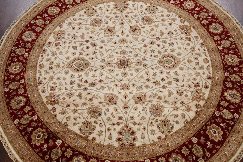 100% Vegetable Dye Round Fine Agra Oriental Area Rug 10x10