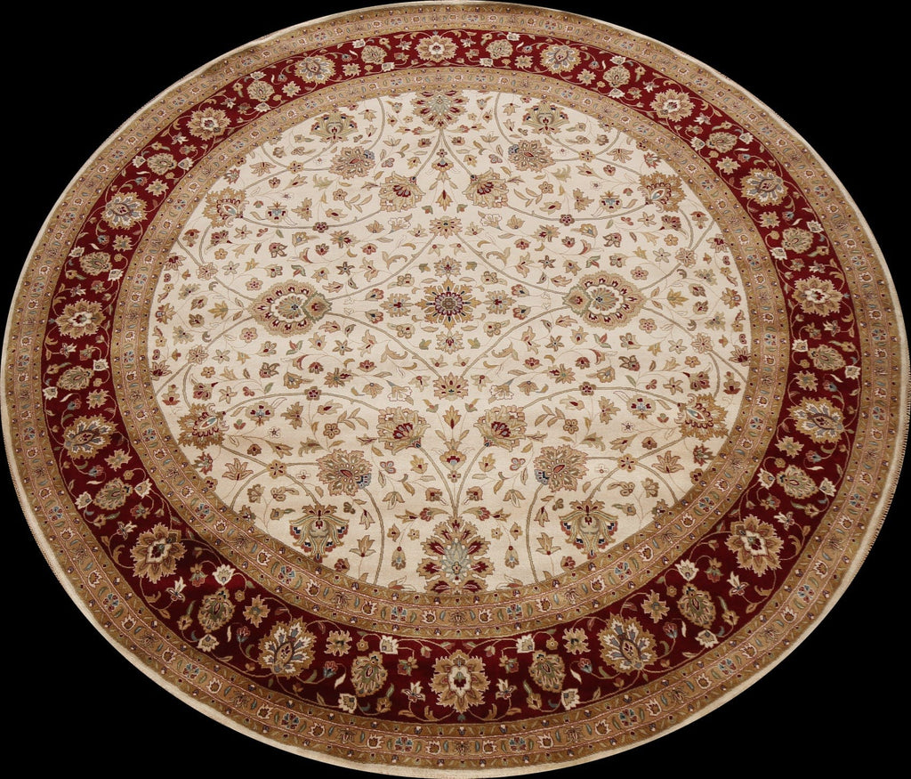 100% Vegetable Dye Round Fine Agra Oriental Area Rug 10x10