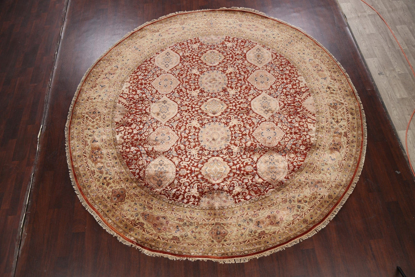 100% Vegetable Dye Round Fine Agra Oriental Area Rug 10x10