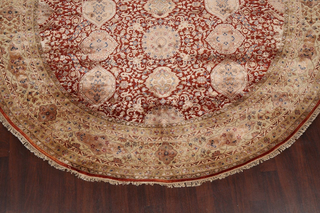 100% Vegetable Dye Round Fine Agra Oriental Area Rug 10x10